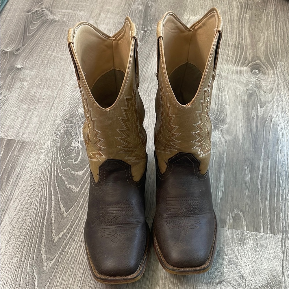 Big Kid’s Brown and Tan Roper Cowboy Boots